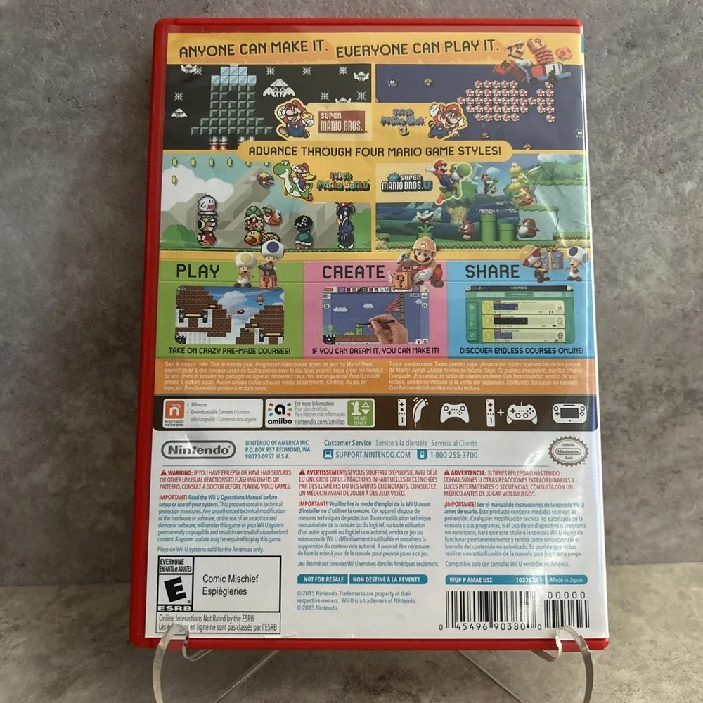 Super Mario Maker Nintendo Wii U CIB Complete